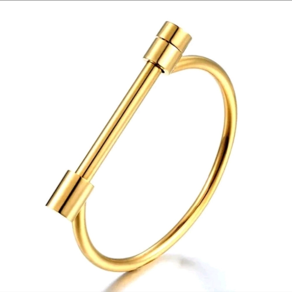 D-Shaped Screw Cuff Bracelet Luxury Designer-style | NWOT